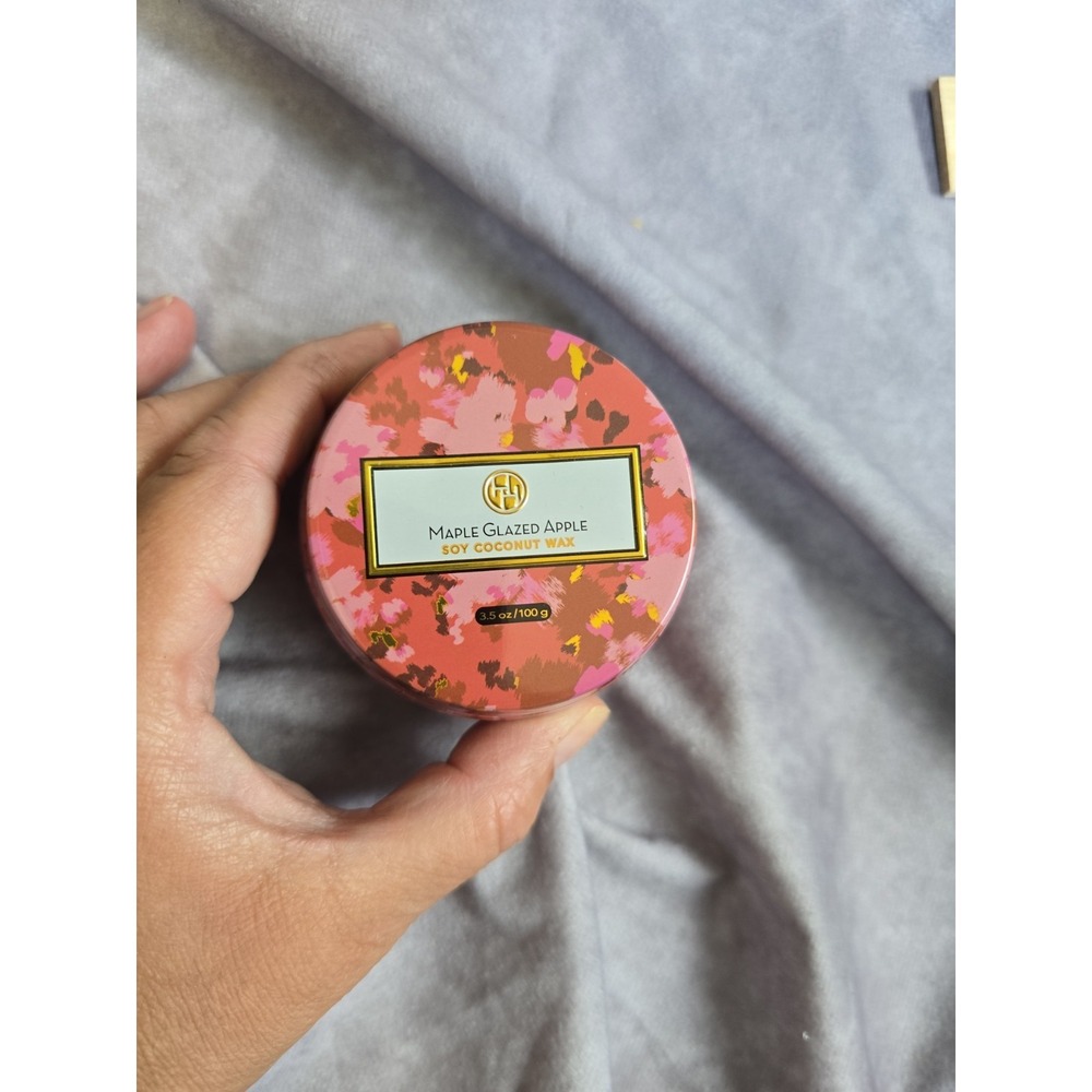 Huntington Homes Maple Glazed Apple Soy Coconut Wax  Tin Candle 3.5oz/100g